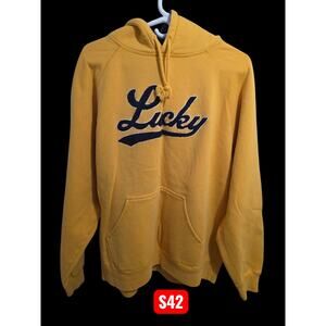 S42 Lucky Brand Yellow Hoodie sweatshirt 
XL